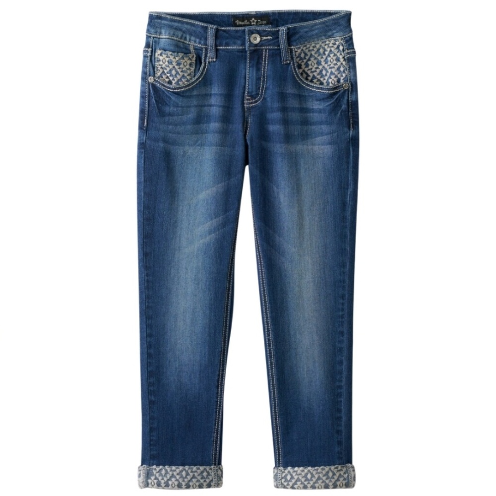 Embroidered Denim Boyfriend Jeans